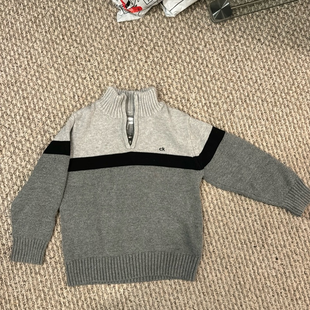 Calvin Klein Toddler Quarter Zip knitted sweater